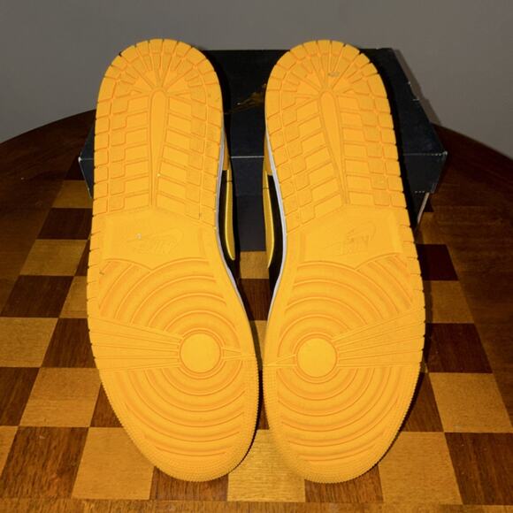 Jordan Air Jordan 1 Low Black Yellow Ochre White Leather Sneaker 13M main image 4